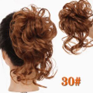 B168-NEW Messy Curly Hair Chignon Elastic Band-Can Trim-30-8"